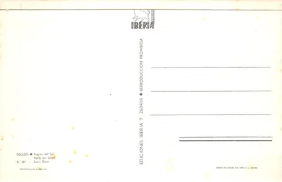 토레도 — 태양의 문(Puerta del Sol) — 에디션스 이베리아, 번호 A.101 — 뒷면