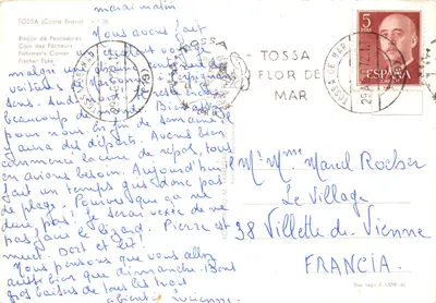 Pêcheurs à Tossa — scène de pêcheurs au coin des pêcheurs — éditeur FORGAS M. PABREGAS — Verso