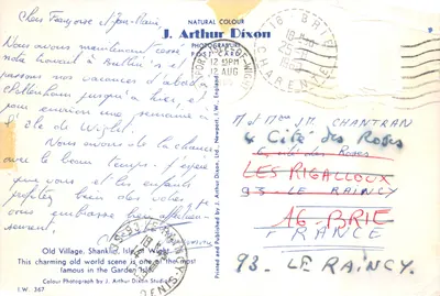 古い村、シャークリン — 風景が美しい場面 — J. Arthur Dixon, I.W. 367 — 裏面