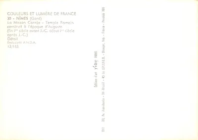 Nîmes — Temple Romain — La Maison Carrée — éditeur Yvon — 背面