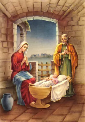 Naissance de Jésus — scène de l'étable — éditeur STAMPA IN ITALIA, n° S/194