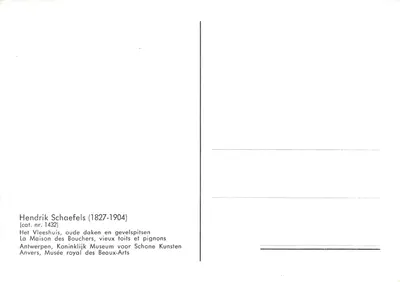 安特卫普 — 俯瞰屋顶和古老立面 — 亨德里克·沙夫尔斯 (1827-1904) — 目录编号 1432 — 背面