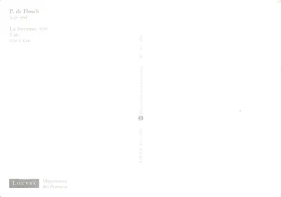 Die Trinkerin — Innenraum-Szene mit drei Personen — Verlag LOUVRE, Nr. IC-100-3009 — Rückseite