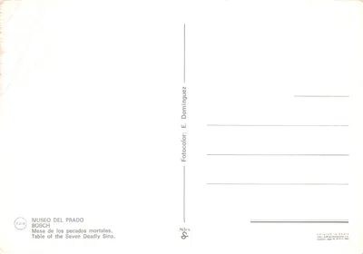 일곱 가지 죄의 표 — 일곱 가지 죄의 표 — Gráficas Monoprensa, S.A — 뒷면