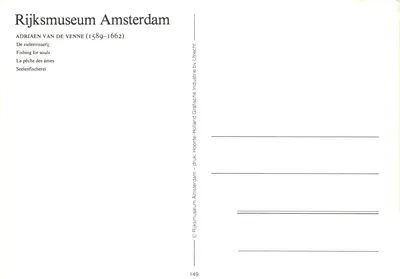 A pesca das almas — cena da pintura de Adriaen van de Venne — editor Rijksmuseum Amsterdam — Verso