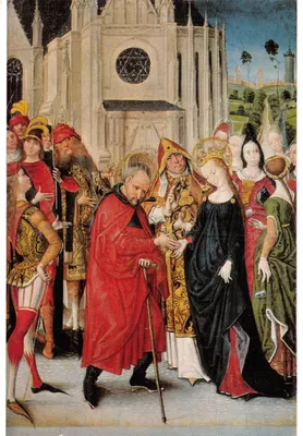 Le mariage de la Vierge — scène devant la cathédrale de Sainte-Gudule — Impr. Solédi, s.a