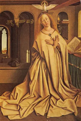 Die Jungfrau der Verkündigung — Gemälde von Van Eyck — Verleger GENT · SINT-BAAFSKATHEDRAAL