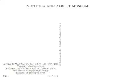 Święty Jerzy i księżniczka — szczegół z dzieła sakralnego — Victoria and Albert Museum, P.203 — Rewers