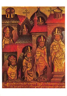 Les sept lettres aux sept églises — détail d'un retable de l'Apocalypse — éditeur VICTORIA AND ALBERT MUSEUM, n° P.202