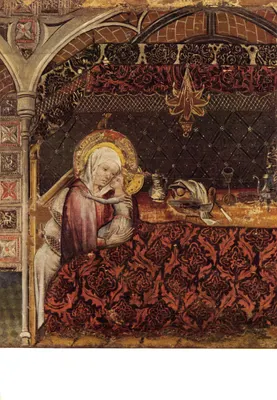 La Vierge à l'Enfant — détail du retable de la vie de la Vierge — éditeur Imp. Solédi