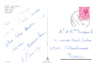 Lago Maggiore — Giardini pubblici a Luino — editore Milano Dep — Verso