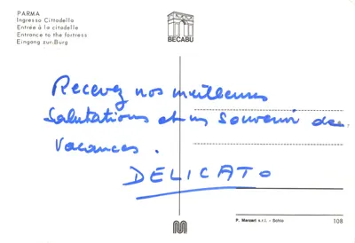 帕尔马 — 要塞入口 — 出版商 BECABU，编号 108 — 背面