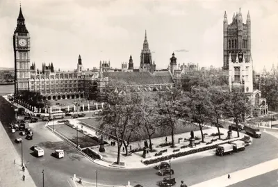Parlement Square — vue des Houses of Parliament et de la Victoria Tower — éditeur POST Valentine's CARD