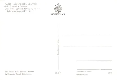 Vénus de Milo — statue antique — éditeur Giusti di S. Becocci, Florence, n° D.62 — Verso