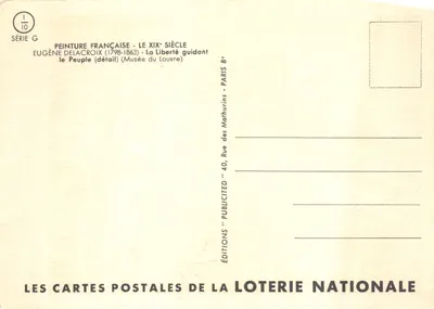 Liberté guidant le Peuple — détail de la peinture d'Eugène Delacroix — Éditions de la Loterie Nationale, Série G — 뒷면