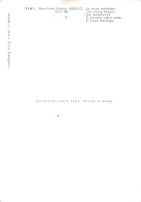 젊은 길거리 간사 — 바르톨로메 에스테반 무리로의 그림 — 출판사 LES ÉDITIONS NOMIS, 파리 — 뒷면