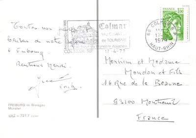 Freiburg im Breisgau — Cathédrale de la ville — éditeur FREIBURG im Breisgau Münster — 裏面