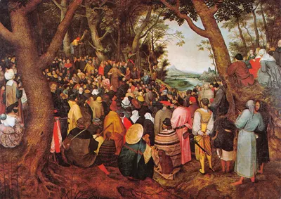 La Prédication de Saint Jean-Baptiste — peinture de Pieter Bruegel junior (1564-1638) — éditeur VAN MIEGHEM A