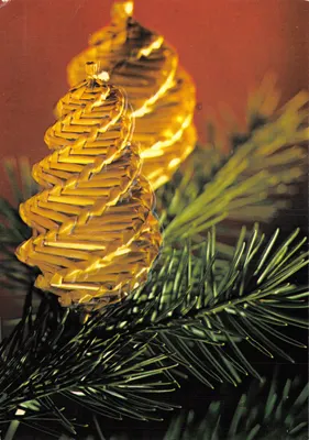 Pine cone decoration — wicker ornament on fir branch — Panorama, Foto J. Nechvil, SG Velky Senov