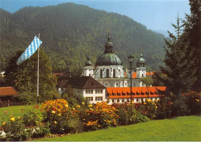 Kloster Ettal — monastère au pied des montagnes, drapeau bavarois — éditeur Franz Mitz Verlag, Füssen/Allgäu, n° 126/2016