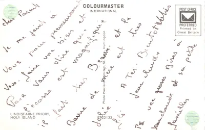 린디스파rne 수도원 — 홀리 아일랜드의 중세 유적 — 출판사 COLOURMASTER INTERNATIONAL — 뒷면