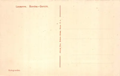 洛桑 — 联邦法院宫殿 — 法国摄影版社 C. 4 — 背面