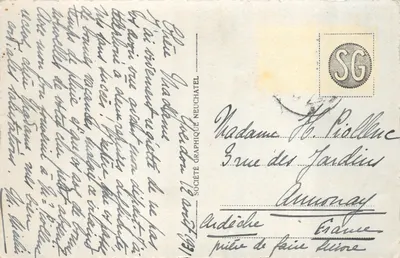 Yverdon — Zamek i Ratusz — Société Graphique Neuchâtel, nr 3196 — Rewers