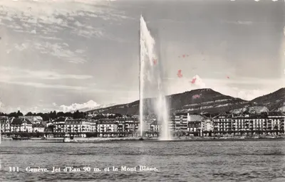 Genève — Jet d'Eau de 90 mètres et le Mont Blanc — Éditeur: Edit. WORI Lausanne