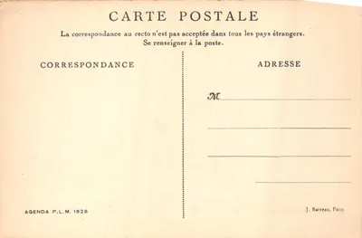 Tunisja — Sidi Bou-Saïd — panorama białych budynków i wzgórz — wydawca Cl.-Solec, seria Agenda P.L.M. 1928 — Rewers