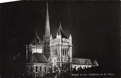 Genf nachts: Kathedrale von St. Peter — Kunstausgabe G. D'Aguanno, Genf, Nr. 248