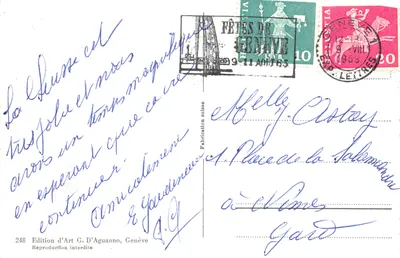 Genf nachts: Kathedrale von St. Peter — Kunstausgabe G. D'Aguanno, Genf, Nr. 248 — Rückseite