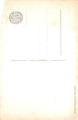Château de Chillon — widok na jezioro Léman z górami w tle — wydawca Société Graphique Neuchâtel, n° 1501 — Rewers