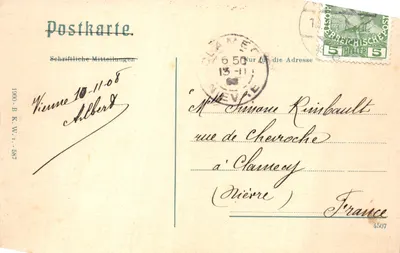 Wiedeń — Pałac Rady z ulicą Franzensring — wydawca Wien, n°9 — Rewers