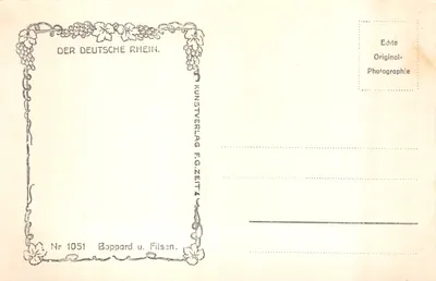 Ansicht des Rheins — Boppard — Verlag F.G. Zeitz, Nr. 1051 — Rückseite