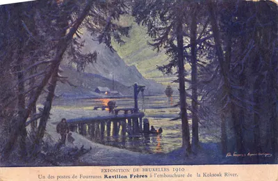 Vue d'un poste de Fourrures à l'embouchure de la Koksoak River — Exposition de Bruxelles 1910, Revillon Frères