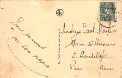 Louvain — Vue générale et Entrée de l'Abbaye du Mont César — N.ELS — Verso
