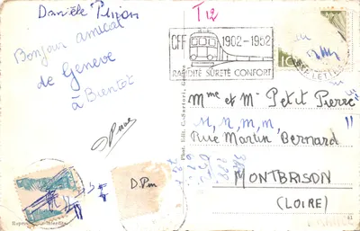 Genève — Vue générale par avion — Éditeur C. SARTORI, n° 130 — Verso