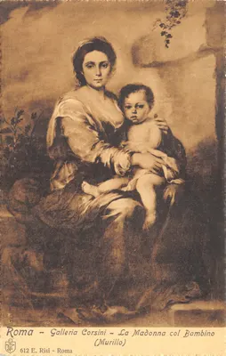 Roma - Galleria Corsini - La Madonna col Bambino (Murillo) - E. Risi