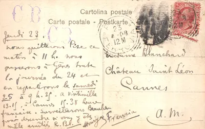 Pise - Le Campanile de la cathédrale — éditeur ALTERCOLE, n° 1079 — Verso