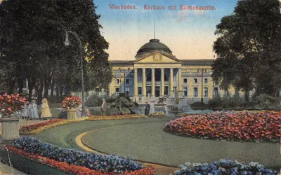 Wiesbaden — Kurhaus mit Blumengarten — éditeur Heinrich Nöck, Wiesbaden, n° 14