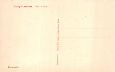 Ouchy-Lausanne — Hôtel Beau Rivage et le Port — Edition Franco-Phot, Bern, Suisse, C. 4 — Verso