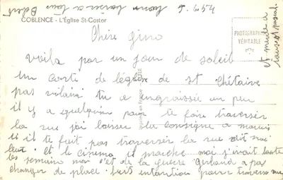 Koblenica — Kościół św. Etienne — fotografie z natury autorstwa G. Clérier — Rewers