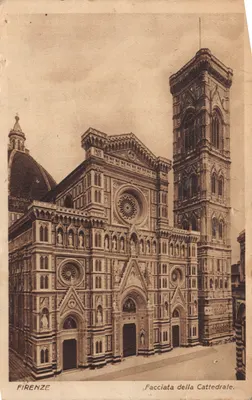 Florencé — façade de la cathédrale et son campanile — éditeur inconnu, n° de série non visible