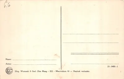 Anatomie — scène de dissection — éditeur Weenen & Snel, Den Haag, n° 23-9495-1 — Verso