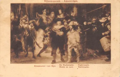 La Nuit de Garde — Rembrandt van Rijn — Rijksmuseum - Amsterdam. Éditeur : Abrahamson & van Straaten, Amsterdam