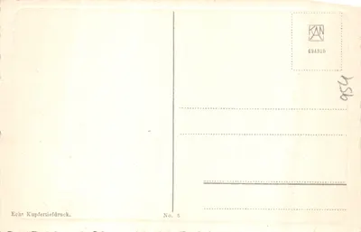 Jardin du château de Bayreuth — vue du Belvédère avec fontaines — éditeur Echt Kupfertiefdruck, n° 5 — Verso