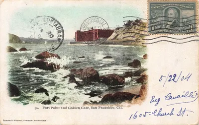Fort Point and Golden Gate, San Francisco, Cal. — éditeur Edward H. Mitchell, San Francisco, n° 30