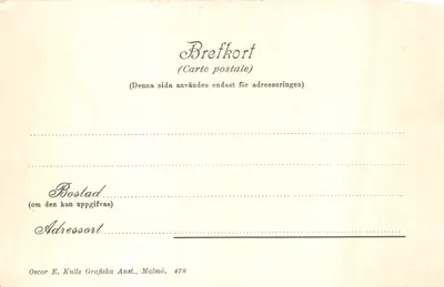 Lotefos — wodospad i zasnieżony dom — wydawca Oscar E. Kulls Grafiska Anst., Malmö — Rewers