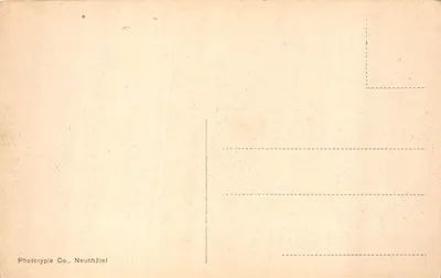Ginevra e il Monte Bianco — vista del lago con isola boscosa e ponti — Phototypie Co., Neuchâtel, n. 1101 — Verso