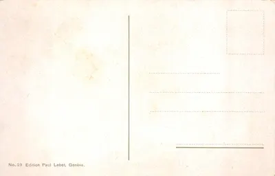 Genève. Île J. Rousseau et Pont des Bergues — éditeur Paul Lebet, n°23 — 뒷면